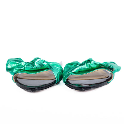 Anne Flat Sandal Metalic Green