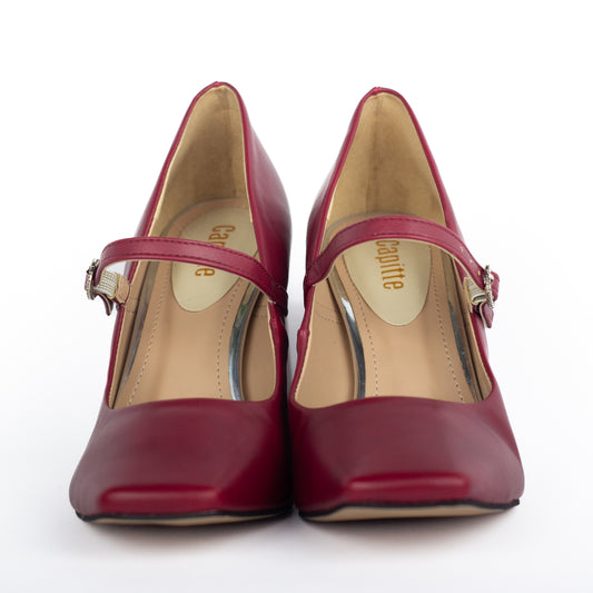 Claire Pumps Dark Red