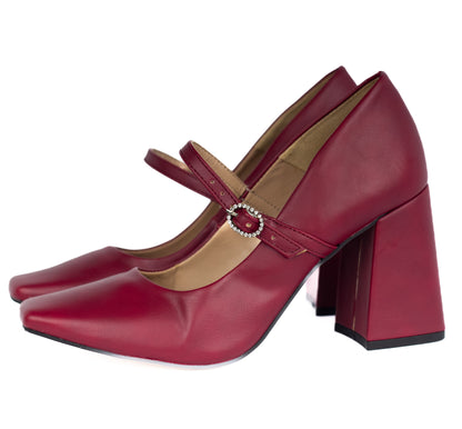 Claire Pumps Dark Red