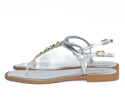 Maya Flat Sandal Silver